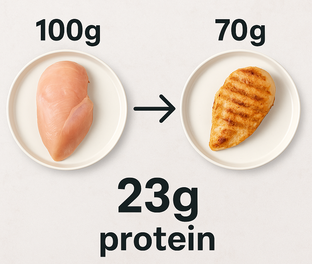Greutate crudă vs. greutate gătită: ce trebuie să știi când îți calculezi macronutrienții